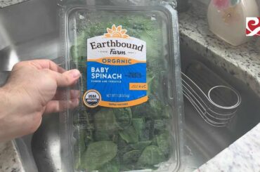 Costco Earthbound Farm Organic Baby Spinach - Cooked - Low-Calorie Recipe Dinner