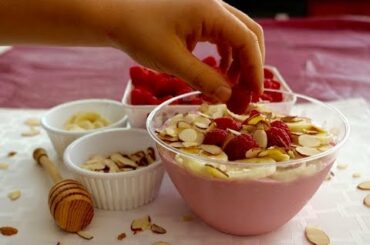 Raspberry Honey Smoothie Bowl | Kids Healthy Snack Recipe