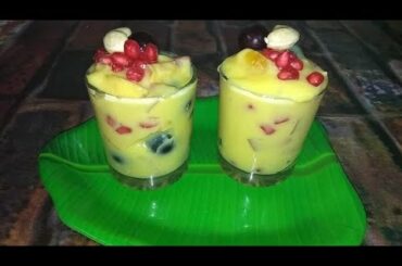 fruit custard recipe in Tamil/ healthy snacks recipes E02