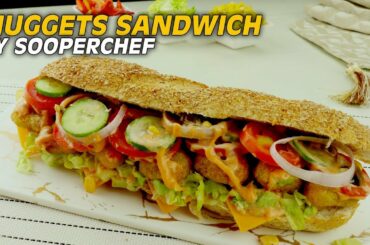 Nuggets Sandwich Recipe with Dynamite and Honey Mustard Sauce Recipe By SooperChef