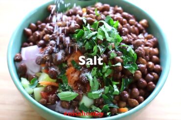 High Protein Salad Recipe - Healthy Kala Channa Salad For Summer Weight Loss - Nisa Homey