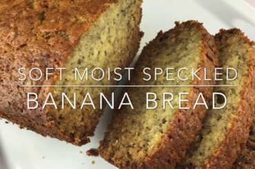 Best Banana Bread Recipe. Soft, Moist, speckled and no butter recipe. Quick and easy too!!