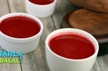 Garlicky Beetroot Soup (Low Calorie Recipe) by Tarla Dalal
