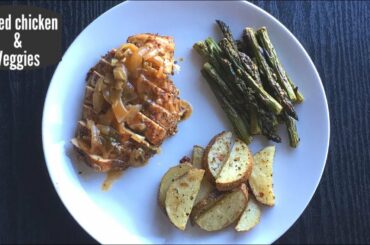 Healthy dinner meal recipes | baked chicken and veggies with cilantro lime gravy | weekend | 2018