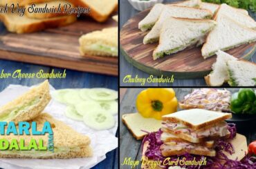 3 Quick Veg Sandwich Recipes by Tarla Dalal