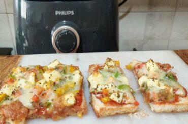 Bread Paneer Pizza in 4 min | Without oil recipe | Airfryer Recipe|How to use Air fryer|Bread Recipe