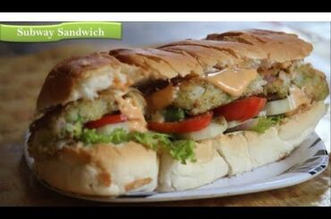 Subway Style Veggie Patty Sandwich | How To Make Sub Sandwich |Veggie Delight|By Rj Payal’s Kitchen