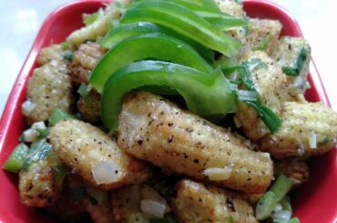 Babycorn Salt and Pepper,Healthy Snack Recipe,Veg Starter Recipe