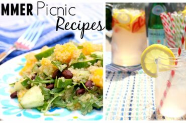 Healthy Summer Picnic Recipes | Quinoa Salad + Sparkling Strawberry Lemonade