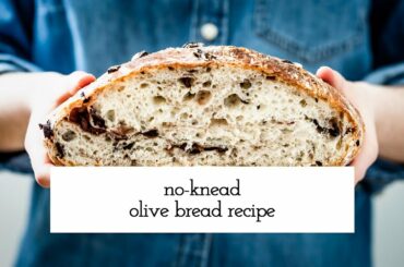 Crusty and Rustic No Knead Olive Bread Recipe
