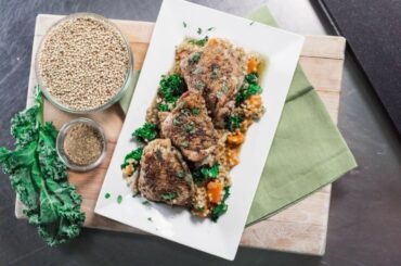 Instant Pot Healthy Dinner Recipes: Braised Chicken Thighs with Apples, Sweet Potato and Kale