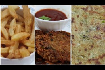 3 potato snacks Recipes French Fries Hash Brown Aaloo paratha by Good Food Recipes