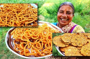 Easy Diwali Special 3 Snacks Recipes |  Chekkalu | Rice Chakli | Sev Recipe