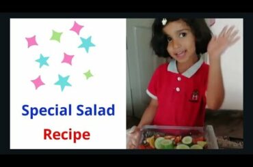 New simple quick salad recipe prepared by 4 year old kid 😃😃