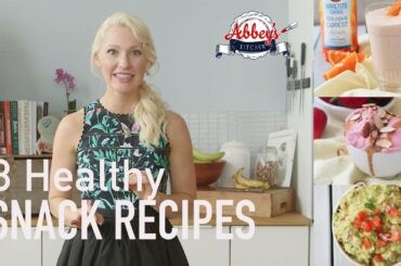 3 HEALTHY SNACK Recipes | PROTEIN PACKED Creamsicle Smoothie, Guacamole & "Ice Cream"!