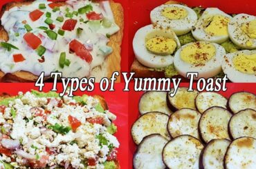 4 Healthy Breakfast Toast Recipes | Energy Boosting Breakfast Toast | MadhurasRecipe