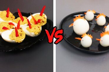 Healthy Halloween Recipes (FIGHTING) DEVIL EGGS vs CHICKEN EGGS