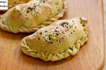 Whole Wheat Stuffed Pizza Bread Recipe - How To Make Calzone - Indian Stuffed Pizza Pocket Paratha