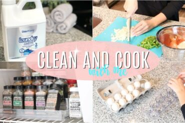 COOK WITH ME AND CLEAN WITH ME 2018 // CLEANING MOTIVATION // HEALTHY DINNER IDEAS