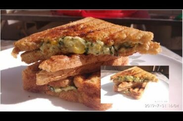 குழந்தைகளுக்கு இந்தமாதிரி செஞ்சுகுடுங்க /sweetcorn panner palak sandwich /healthy sandwich recipe