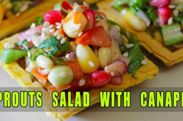 Nutritious Sprouts Salad On Canapes | Healthy Salad Recipe | Kanak's Kitchen