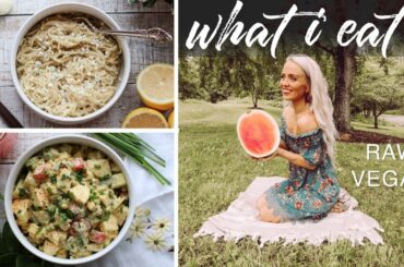 what I eat in a day for weight loss + health [raw vegan food + alfredo recipe]