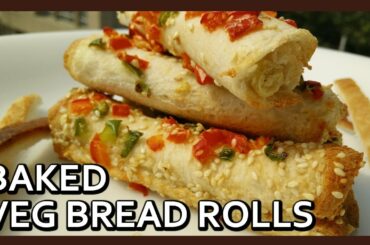 Baked Veg Bread Rolls Recipe | Airfryer recipes by Healthy Kadai