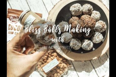 HEALTHY SNACK RECIPE | Bliss Balls Making♡ Dates, Almonds, Cacao, Coconut, Prunes