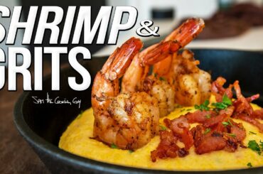 Shrimp & (CHEESY) Grits! Quick & Easy Recipe | SAM THE COOKING GUY 4K