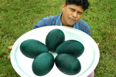 BIG EMU EGG OMELETTE | Healthy Emu Egg Recipe | Cooking Skill Village Food Channel