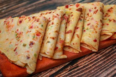 Spicy Vegetable Crepe For Breakfast | 5 Mins Easy Breakfast Recipe | Easy Snacks Recipe | Toasted