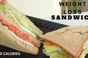 Triple-Decker Healthy Sandwich | Weight loss Sandwich Recipe | 250 calories Healthy Meal