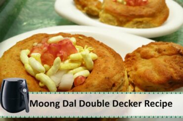 Moong Dal Double Decker Bread Pakora Recipe | Air fryer recipes by Healthy Kadai