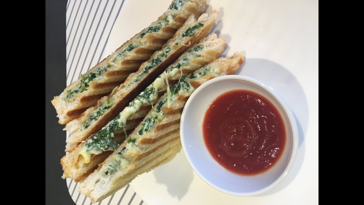 Spinach & ricotta cheese grilled sandwich| Tasty & healthy | Quick & easy recipe Spinach & ricotta cheese grilled sandwich| Tasty & healthy | Quick & easy recipe