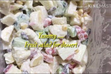 FRUIT SALAD IN MAYONNAISE//HEALTHY FRUIT SALAD RECIPE FOR DESSERT