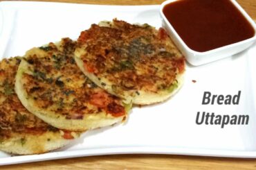 Bread Uttapam With Oats/Healthy Breakfast Recipe