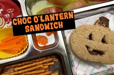 Halloween Nutella pumpkin sandwich 🎃 | Easy and healthy kids lunch bento | Week 7, Lunch1