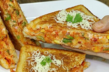 Schezwan Cheese Toast | Easy & Quick Schezwan Cheese Toast Recipe | Kanak's Kitchen