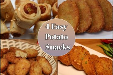 4 Easy Potato Snacks Recipes|potato nuggets, Hash browns, potato Cutlets, potato roll samosa