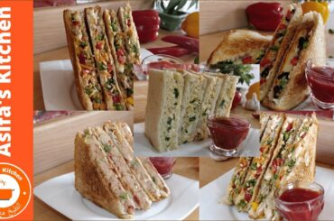 5 Sandwiches Recipe / Weekly Easy Sandwiches for Picnic by Asifa's Kitchen