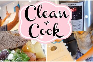 CLEAN AND COOK WITH ME / CLEANING MOTIVATION/ HEALTHY DINNER IDEA