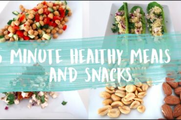 5 Minute HEALTHY LUNCH Ideas and SNACKS | 3 EASY Meal Prep | High Protein Meals