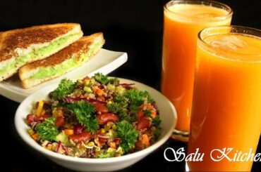 How To Make Healthy Iftar Platter / Fresh Juice / Grain Salad / Sandwich