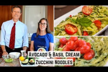 Healthy Vegan Recipe: Avocado & Basil Cream Zucchini Noodles