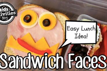 Sandwich Faces -- Easy Lunch Idea for Kids!