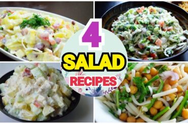 Easy SALAD Recipes by (YES I CAN COOK) #RussianSalad #CreamyChickenSalad #NoddlesSalad #YogurtSalad