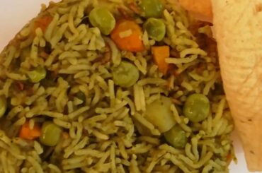 kids healthy one pot lunch box recipe /Palak rice with vegetables/simple and quick recipe