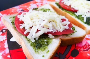 Tomato Cheese Pesto Healthy Breakfast Sandwich Maker Recipe
