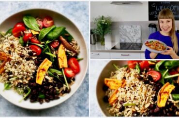 Healthy Lunch or Dinner Idea | Black Bean Buddha Bowl with Sweet Potato Wedges