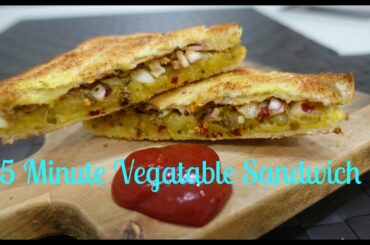 Vegetable Sandwich - 5 minute Recipe | Leftover Vegetable Sandwich | Easy & Quick Lunch Recipe